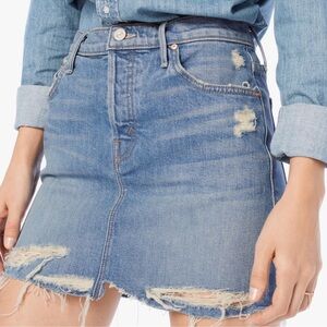 MOTHER Distressed Blue Mini Skirt